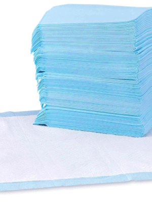 Hunde- und Welpen-Pipi-Pads, 5-lagig, auslaufsicher, super saugfähig, schnelltrocknende Oberfläche, Töpfchentraining, normal (55,9 x 55,9 cm), 100 Stück, blau und weiß